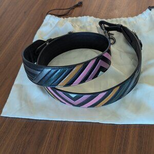 Coach Nappa Leather Novelty Strap With Colorblock Quilting and Gunmetal HW